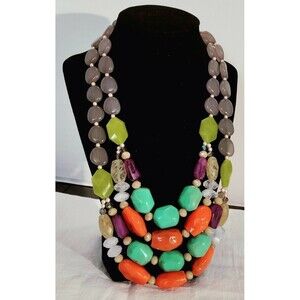 Chunky Multi Colored Premier Design Faux Stone Necklace